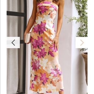 Miya Dress - Orange/Pink Print